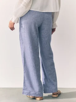 Lichtblauw - Stay Smart linnenrijke broek met bolvormige pijpen*Next Online