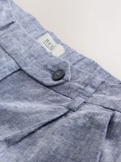 Lichtblauw - Stay Smart linnenrijke broek met bolvormige pijpen*Next Online