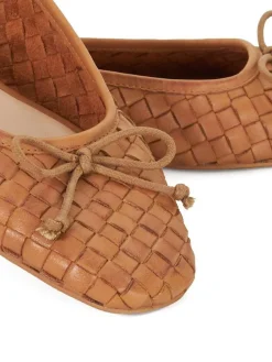 Lichtbruin - Heat Woven Ballerina Shoes*Dune London Clearance