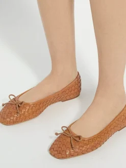 Lichtbruin - Heat Woven Ballerina Shoes*Dune London Clearance