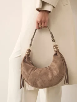 Lichtbruin - Faux Suede Sling Shoulder Bag*Next Best