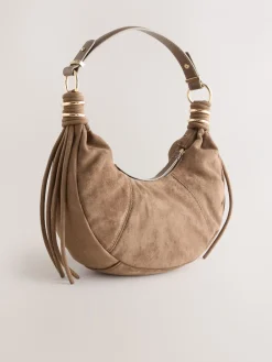 Lichtbruin - Faux Suede Sling Shoulder Bag*Next Best