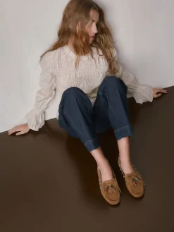 Lichtbruin - Forever Comfort® Leather Loafers With Fringing*Next