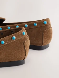 Lichtbruin - Forever Comfort® Leather Loafers With Fringing*Next