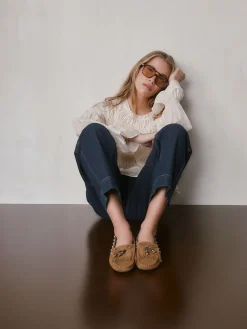 Lichtbruin - Forever Comfort® Leather Loafers With Fringing*Next