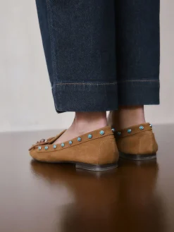 Lichtbruin - Forever Comfort® Leather Loafers With Fringing*Next