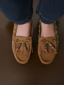 Lichtbruin - Forever Comfort® Leather Loafers With Fringing*Next