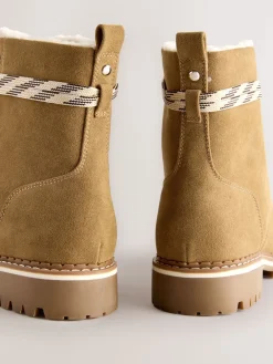 Lichtbruin - Forever Comfort® veterlaarzen met imitatiebontvoering*Next