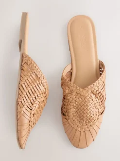 - Leather Slip-On Weave Mules*Next Online