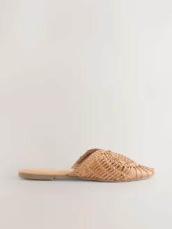 - Leather Slip-On Weave Mules*Next Online
