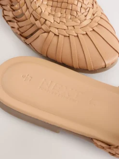 - Leather Slip-On Weave Mules*Next Online