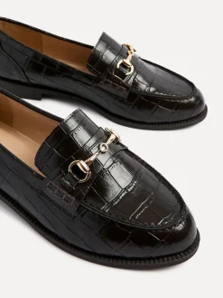 - Maison Croc Effect Loafers With Buckle Detail*Linzi