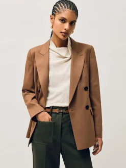 - - Leren Hayley riem met vierkant scharnier*Reiss Clearance