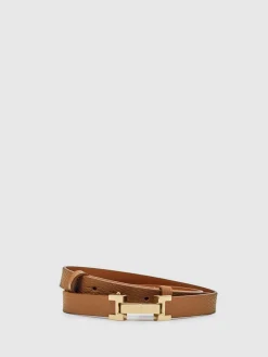 - - Leren Hayley riem met vierkant scharnier*Reiss Clearance