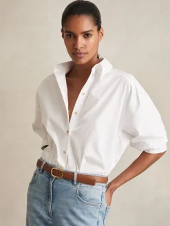 - Hazel Leren Riem met Gebogen Gesp*Reiss Outlet