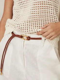 - Tara Sculpted Buckle Tubular Tie Belt*Reiss New