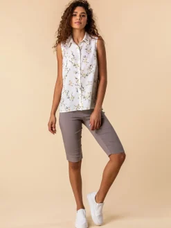 Lichtbruin - - Knielange stretchshort*Roman Best