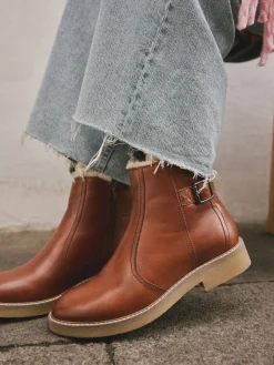 - Forever Comfort® Faux Fur Lined Buckle Trim Ankle Boots*Next Best