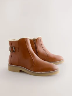 - Forever Comfort® Faux Fur Lined Buckle Trim Ankle Boots*Next Best