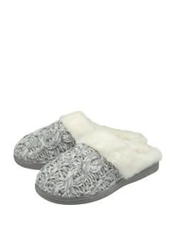 - - Gebreide pantoffelmuiltjes met dichte neus voor dames*Dunlop Clearance