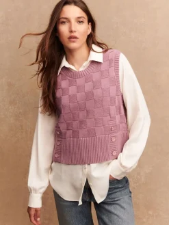 - Knitted Tank Shirt Layer With Button Detail*Next Hot