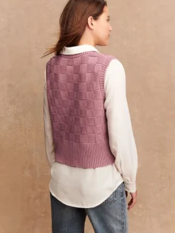 - Knitted Tank Shirt Layer With Button Detail*Next Hot