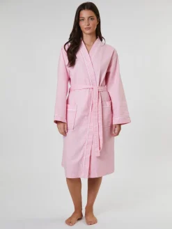 Lichtroze - 100% katoenen gewafelde kamerjas*Loungeable Outlet