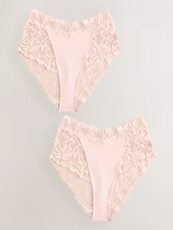 Lichtroze - Ultimate Comfort kanten slip verpakking van 2*Next Discount