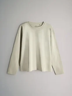 Light Green/Pink/White/Stripe - 4 Pack 100% Cotton Relaxed Long Sleeve T-Shirts*The Set Discount