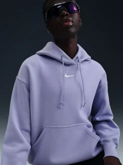 Lila IJs - oversized mini sportkleding Phoenix fleece swoosh pullover met hoodie*Nike Sale