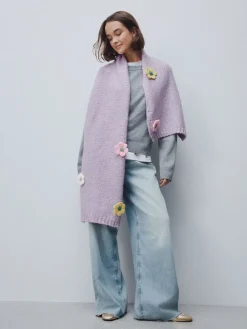 Lilac Flower - Hand Knit Heavyweight Scarf*Next Best