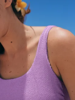 Lila-paars - Buikbedekkend badpak met ruime ronde hals*Next Sale