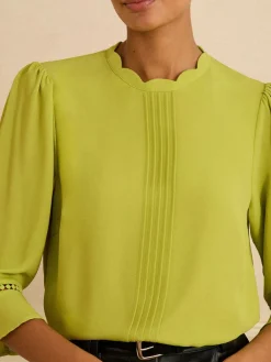 Limoengroen - 3/4 blouse met uitlopende mouwen*Love & Roses New