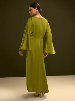 - Twist Front Long Sleeve Satin Maxi Dress*Next New