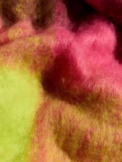 Limoengroen en roze ruit - - Geborstelde sjaal*Love & Roses Outlet