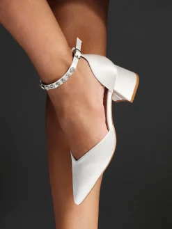 Bridal Jordanna pumps met lage blokhak en versierd enkelbandje*Linzi Best
