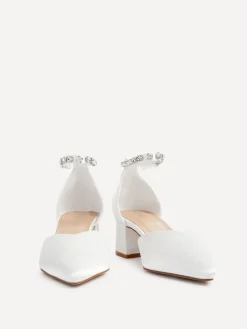 Bridal Jordanna pumps met lage blokhak en versierd enkelbandje*Linzi Best
