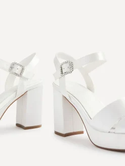 Bridal Perola sandalen met gekruiste bandjes en plateauzool*Linzi Online