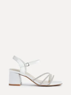 Bridal Wide Fit Mariah Open Back Heels With Diamante Triple Front*Linzi Discount