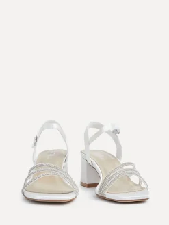 Bridal Wide Fit Mariah Open Back Heels With Diamante Triple Front*Linzi Discount