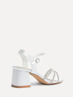 Bridal Wide Fit Mariah Open Back Heels With Diamante Triple Front*Linzi Discount