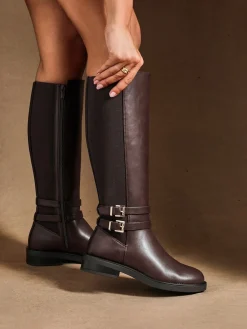 Fierce High Leg Boots With Double Buckle Detail*Linzi