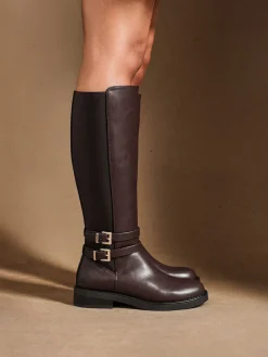 Fierce High Leg Boots With Double Buckle Detail*Linzi