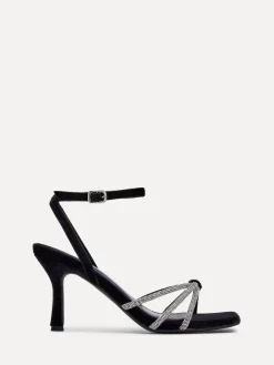 Polly stilettohak sandalen met diamanté knoopdetail*Linzi New