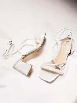 Promise Wide Fit Strappy Heeled Sandals With Pearl Detailing*Linzi Best