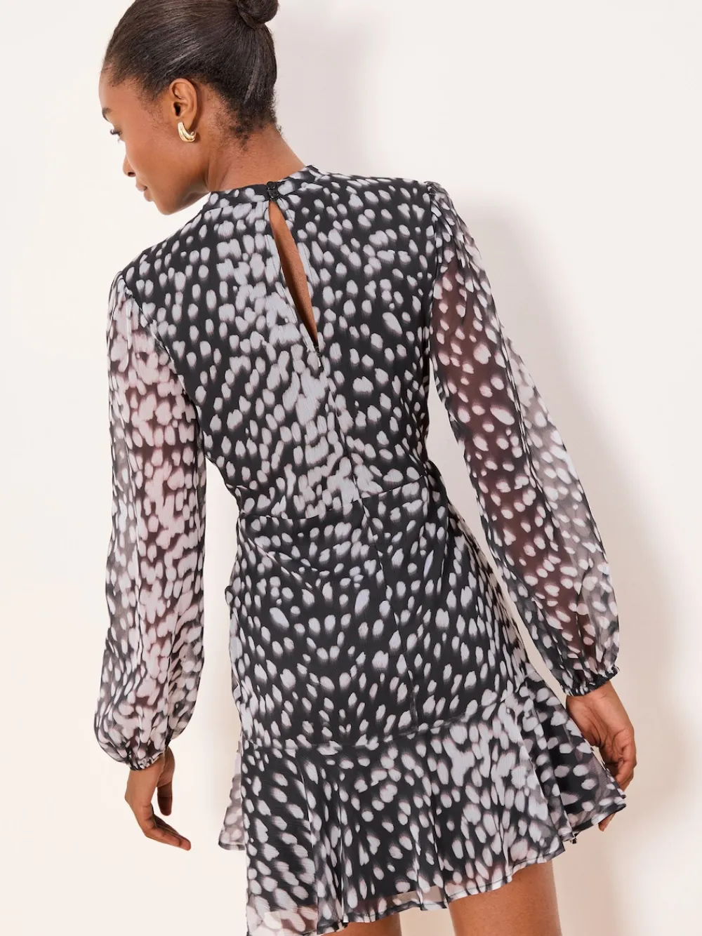 Animal Print Gathered Waist Woven Mini Dress*Lipsy Clearance