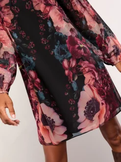 Blouson Sleeve Mini Shift Dress*Lipsy Online