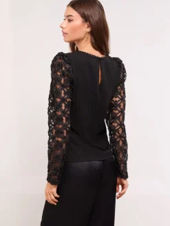 3D Fabric Puff Sleeve Top*Lipsy Clearance