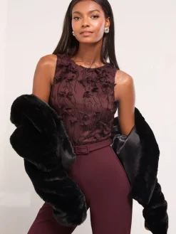 Floral 3D Textured Halter Jumpsuit*Lipsy Best