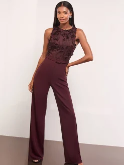 Floral 3D Textured Halter Jumpsuit*Lipsy Clearance